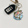 Maxcorners Trout Fishing Keychain Fish Water Splash Art Personalized Name 2D Keychain
