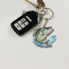 Maxcorners Crappie Fishing Keychain Fish Water Splash Art Personalized Name 2D Keychain