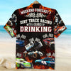 Maxcorners Personalized Racing Car Hawaiian Shirt, Weekend Forecast Dirt Track Racing With A Chance Of Drinking, Custom Photo Car Aloha Shirts