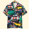 Maxcorners "Tropical Plants And Hibiscus Flowers Pattern" Personalized Muscle Car Hawaiian Shirt, Custom Photo Car Aloha Shirts (Up to 5 photos)