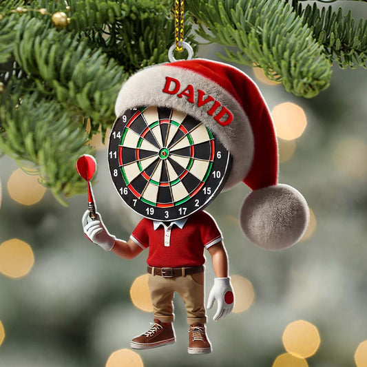 Maxcorners Custom Name Dart Ornament, Christmas Gift Decoration 2D Flat LM2211