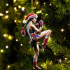 Maxcorners Custom Name Muay Thai Woman Ornament, Muay Thai Christmas Gift 2D Flat LM2111