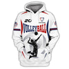Maxcorners Volleyball White Pattern Customized Name, Number 3D Unisex Shirt