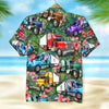 Maxcorners Personalized Trucker Hawaiian Shirt, Beach Pattern Custom Photo Truck Aloha Shirts