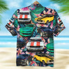Maxcorners Personalized Muscle Car Hawaiian Shirt, Tropical Plants And Hibiscus Flowers Pattern, Custom Photo Car Aloha Shirts (Up to 5 photos)