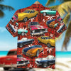 Maxcorners Personalized Muscle Car Hawaiian Shirt, Elvis Tribal Pattern Custom Photo Car Aloha Shirts (Up to 5 photos)