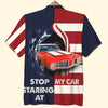 Maxcorners Personalized Car Hawaiian Shirt, "Stop Staring At My Car" Custom Photo Car Aloha Shirts