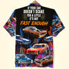 Maxcorners Personalized Custom Drag Racing Car Hawaiian Shirt, If Your Car Doesn't Scare You A Little It's Not Fast Enough, Custom Photo Car Aloha Shirts (Up to 5 photos)