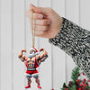 Maxcorners Custom Name Gym Work Out Santa Ornament, Gymnastics Christmas Gift 2D Flat LM2111