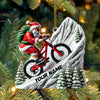 Maxcorners Custom Name Santa Mountain Bike Ornament, Santa Christmas Gift5 2D Flat LM2111