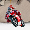 Maxcorners Santa Motobike Christmas Ornament, Personalized Ornament 2D Flat LM2211