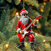 Maxcorners Custom Name Santa Guitar Ornament, Santa Christmas Gift15 2D Flat LM2111
