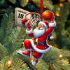 Maxcorners Custom Name and Number Basketball Santa Ornament, Basketball Lover Christmas Gift 2D Flat LM2211