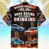 Maxcorners Personalized Racing Car Hawaiian Shirt, Weekend Forecast Drag Racing With A Chance Of Drinking Custom Photo Car Aloha Shirts (Up to 5 photos)