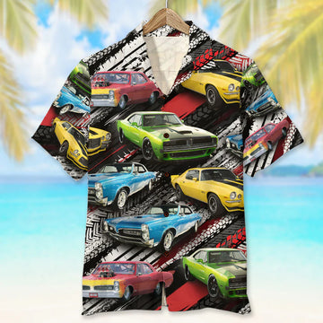 Maxcorners Personalized Not Old Just Vintage Authentic Classic Car Hawaiian Shirt, Custom Photo Car Aloha Shirts (Up to 5 photos)