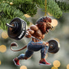 Maxcorners Custom Name Gym Work Out Santa Ornament, Gymnastics Christmas Gift1 2D Flat LM2111