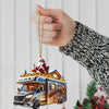 Maxcorners Custom Name Santa Truck Ornament, Santa Christmas Gift 2D Flat LM2111