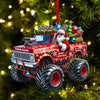 Maxcorners Custom Name Santa Truck Ornament, Santa Christmas Gift Decoration3 2D Flat LM2111