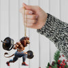 Maxcorners Custom Name Gym Work Out Santa Ornament, Gymnastics Christmas Gift1 2D Flat LM2111