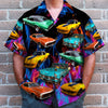 Maxcorners Personalized Muscle Car Hawaiian Shirt, Colorful Flame Pattern, Custom Photo Car Aloha Shirts (Up to 5 photos)