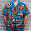 Maxcorners Personalized Fire Engine Car Hawaiian Shirt, Gift For Firefighter, Custom Photo Car Aloha Shirts