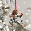 Maxcorners Lion Karate Christmas Ornament, Personalized Ornament 2D Flat LM2211