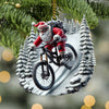 Maxcorners Custom Name Santa Mountain Bike Ornament, Christmas Gift for Mountain Bike Lover 2D Flat LM2211
