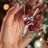 Maxcorners Cricket Ball Santa Pose Christmas Ornament, Personalized Ornament 2D Flat LM2211