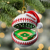 Maxcorners Custom Name Baseball Ornament, Christmas Gift for Baseball Lover6 2D Flat LM2111