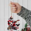 Maxcorners Custom Name Santa Guitar Rock Ornament, Santa Christmas Gift 2D Flat LM2111
