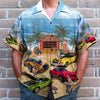 Maxcorners Personalized Muscle Car Hawaiian Shirt, Sexy Girls Sitting On Cars, Custom Photo Car Aloha Shirts (Up to 5 photos)