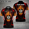 Maxcorners Billiards 8 Ball Fire Customized Name 3D Shirt (Multi Color Options)
