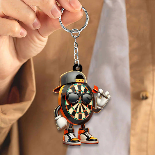 Maxcorners Darts Hip Hop Dartboard Mascot 3D Keychain