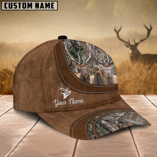 Maxcorners Cross Hunting Elk Leather Pattern Personalized Hats 3D Multicolored