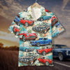 Maxcorners Personalized Classic Car With Seamless Island Pattern Hawaiian Shirt, Custom Photo Car Aloha Shirts (Up to 5 photos)