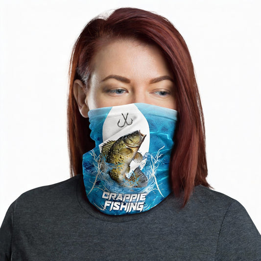Maxcorners Crappie Fishing Blue Wave Neck Gaiter