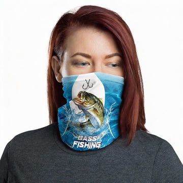 Maxcorners Bass Fishing Blue Wave Neck Gaiter
