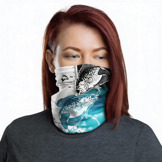 Maxcorners Crappie Fishing White Blue Water Neck Gaiter