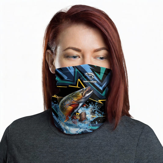Maxcorners Trout Fishing Lightning Pattern Sport Neck Gaiter