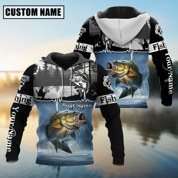 Maxcorners Personalized Bass Fishing Jerseys 3D Hoodie