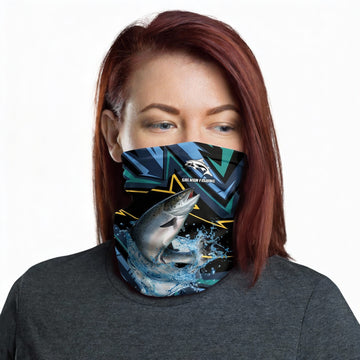 Maxcorners Salmon Fishing Lightning Pattern Sport Neck Gaiter