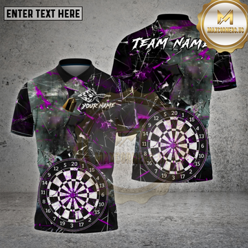 Maxcorners Dartboard Shattered Glass Lightning Multioptions Personalized Name, Team Name Unisex 3D Shirt
