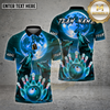 Maxcorners Wolf Bowling Shirt Howling Wolves Moon Multioptions Personalized Name, Team Name Unisex 3D Shirt (4 Colors