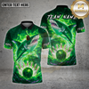 Maxcorners Shark Bowling Shirt Electric Shark Multioptions Personalized Name, Team Name Unisex 3D Shirt (4 Colors)