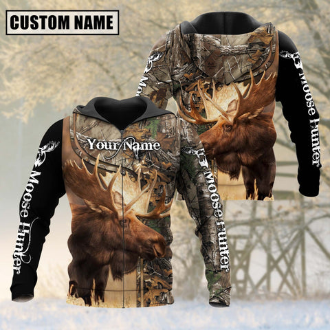 Maxcorners Custom Name Moose Hunting Shirt 3D All Over Printed Clothes