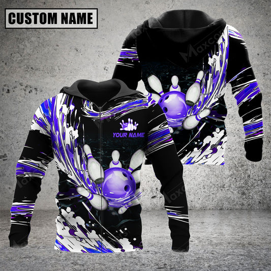Maxcorners Breath Of Water Bowling And Pins Multicolor Option 3D Custom Name Shirt