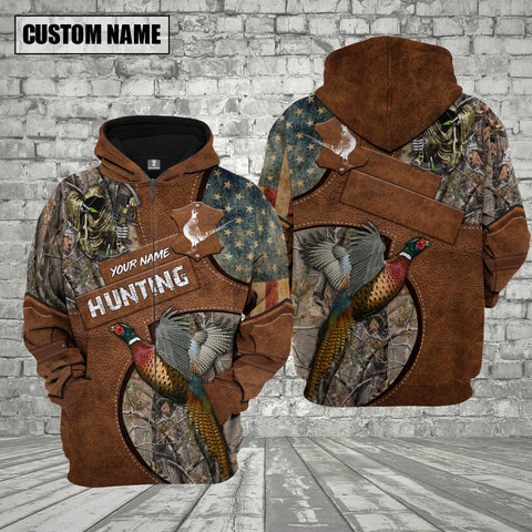 Maxcorners Custom Name Pheasant Hunting Shirt 3D All Over Printed Clothes