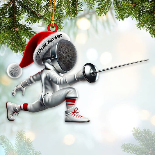 Maxcorners Custom Name Fencing Ornament, Fencing Lover Christmas Gift 2D Flat LM2111