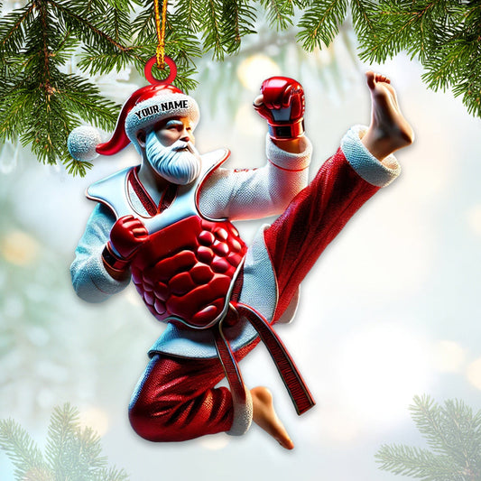 Maxcorners Custom Name Taekwondo Ornament, Taekwondo Christmas Gift 2D Flat LM2211
