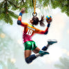 Maxcorners Custom Name and Number Woman Handball Ornament, Christmas Gift Decoration40 2D Flat LM2111